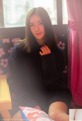 Linda modelo Zhou Yanlin LIN suéter de malha roupa íntima amor sedutor (50P)