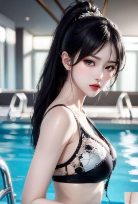 (AI beleza) sem censura – Gostosa ao lado da piscina