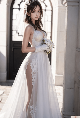 Vestido de noiva branco puro-1080