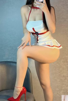 (Coleção online) Exclusivo VIP “White Silk Nurse” da garota do bem-estar Momozawa Sakura (51P)