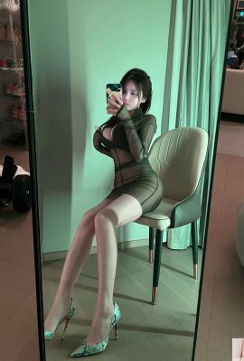 (Coleção online) Welfare Girl Running “Green See-through Outfit” de Jingluoer VIP exclusivo completo (35P)