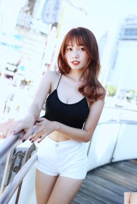 (Coleção online) Menina taiwanesa com lindas pernas – linda modelo Asi fotografando ao ar livre realista (1) (81P)