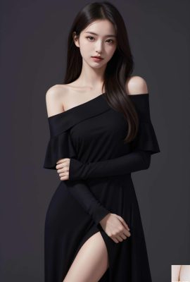 Puro e lindo: vestido preto revelador estilo Hye Jin (AlGenerated) 1