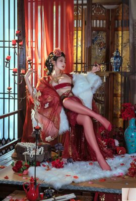 Coser beleza Yunxi Xi Naitao e Naixijiang bom bordel romance tema irmãs sexy vestido clássico mestre mostra figura rechonchuda foto sedutora