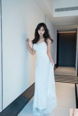 (Coleção online) O último trabalho da bela Shi Anan no dia 31 de outubro com seios vazando e boceta em gaze branca