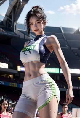 garota com roupas esportivas justas