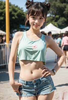 ★PATREON★ (Beauty AI Wkey) Linda garota em uma feira 5